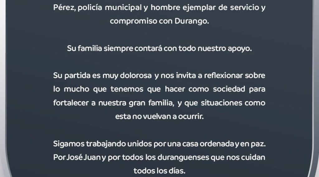 Está de luto la gran familia duranguense: Toño Ochoa