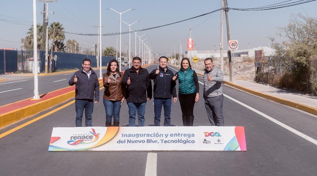 Con mejores vialidades, Lerdo renace este 2025; inaugura Esteban nuevo bulevar Tecnológico