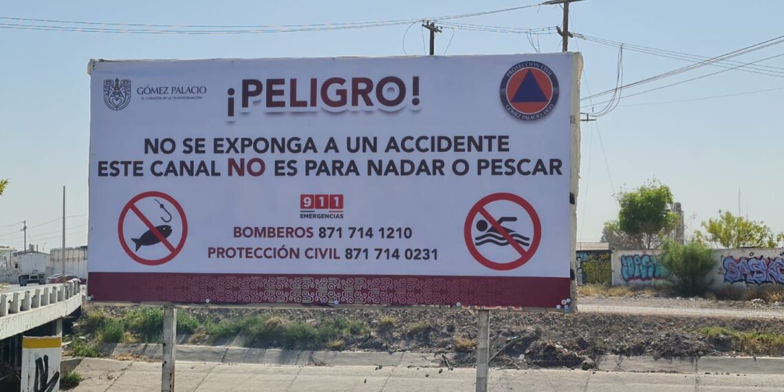 Protección Civil refuerza señalética ante reapertura de canales y advierte: está prohibido nadar y pescar