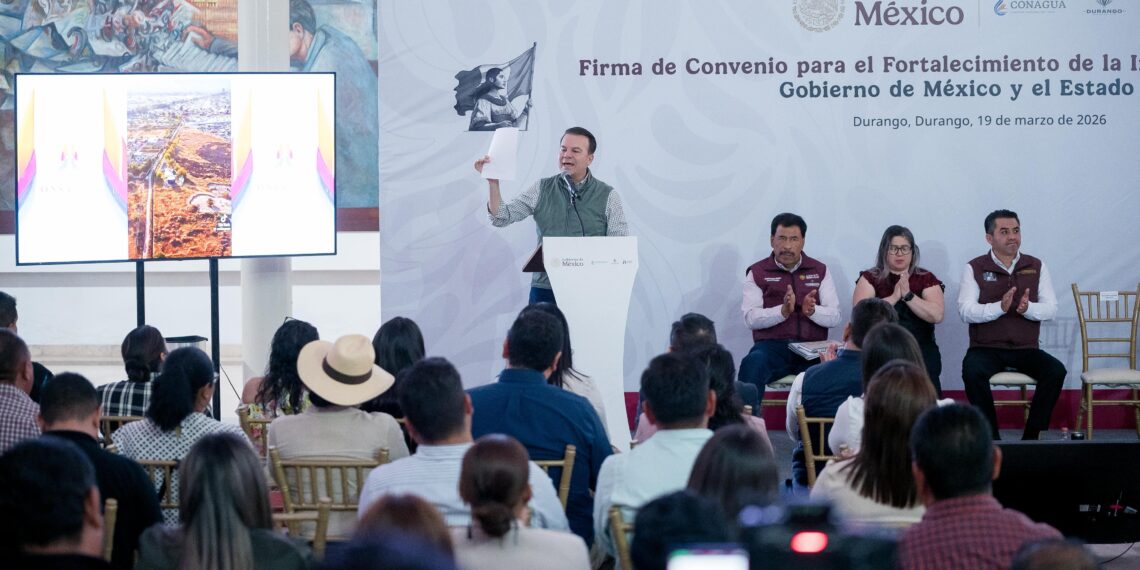 Durango avanza en infraestructura de agua y drenaje con trabajo conjunto entre estado, Federación y municipios