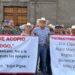 Toño Morales encabeza manifestación en Palacio Nacional en apoyo a campesinos de Durango