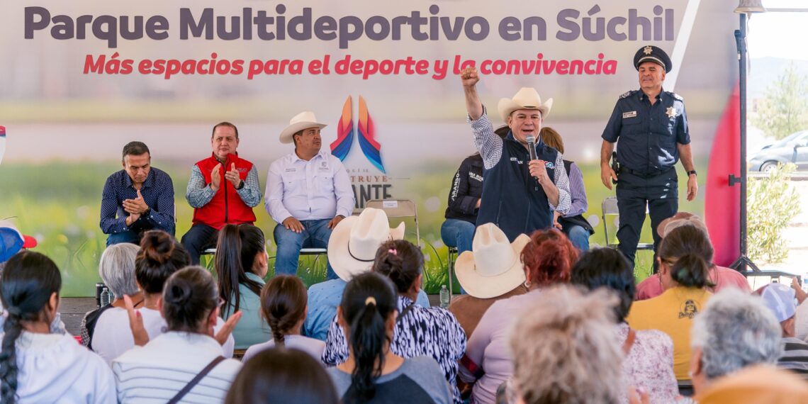 Habitantes de Súchil reconocen obras del gobernador Esteban que mejoran espacios deportivos y de convivencia para jóvenes y familias