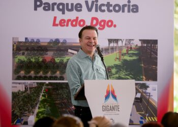Inicia renovación del Parque Victoria en Lerdo; familias contarán con nueva cancha, juegos infantiles, bancas y espacios iluminados para convivir