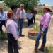 Betzabé Martínez convive con beneficiarios de huertos familiares de los ejidos Madrid, Arcinas y Jaboncillo