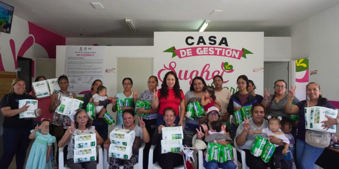 La diputada del PRI Sughey Torres mantiene cercanía con las familias del Distrito 2 con entrega de pañales