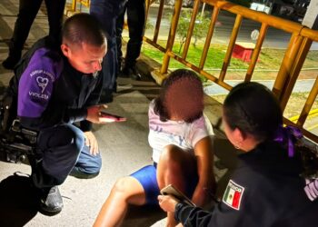 Interviene Policía Violeta de GP  ante situación de riesgo de una mujer