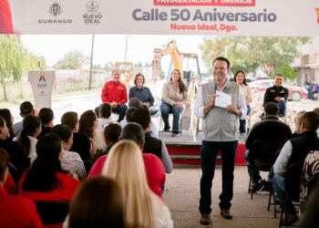 Con pavimentación de calles y obras de drenaje, mejoran vialidades y servicios en Nuevo Ideal