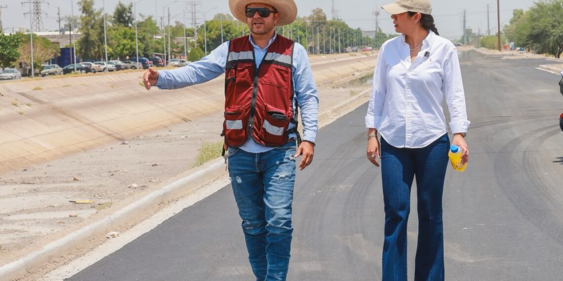 Betzabé Martínez supervisa conclusión de pavimentación en nueva vialidad y trabajos de parque lineal Doroteo Arango
