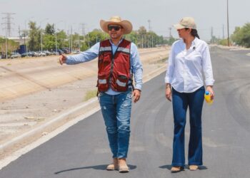 Betzabé Martínez supervisa conclusión de pavimentación en nueva vialidad y trabajos de parque lineal Doroteo Arango