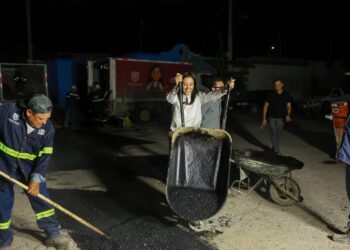 Supervisa Betzabé Martínez “Fluye Sin Baches”, trabajos nocturnos para mejorar la movilidad en GP