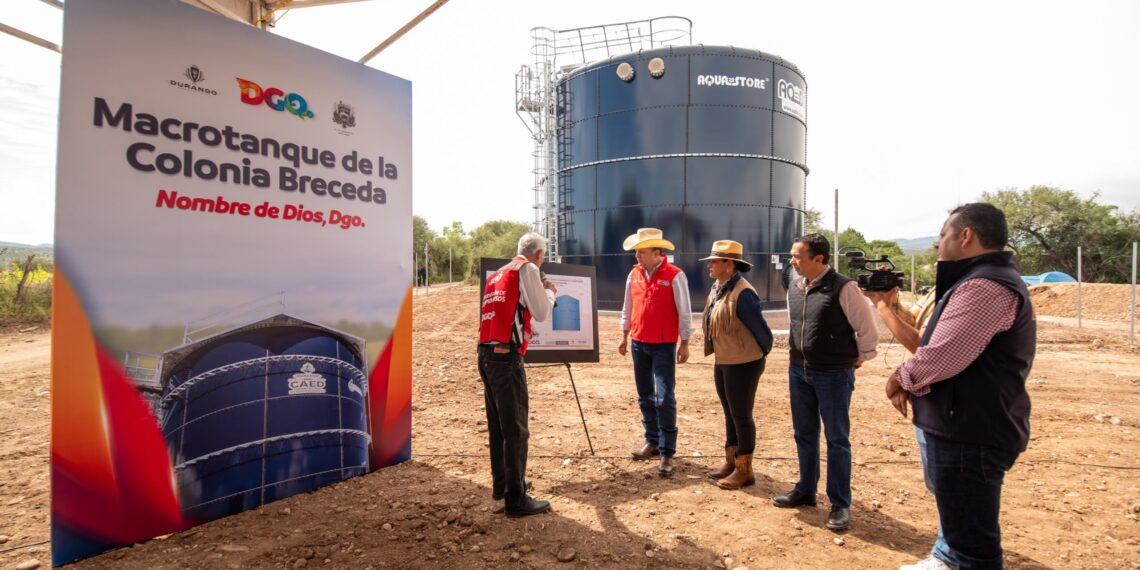 Avanza construcción de macrotanque que mejorará el abasto de agua a más de 9 mil habitantes en Nombre de Dios